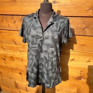 Stylish Nike Golf Black Geometric Polo Golf Shirt